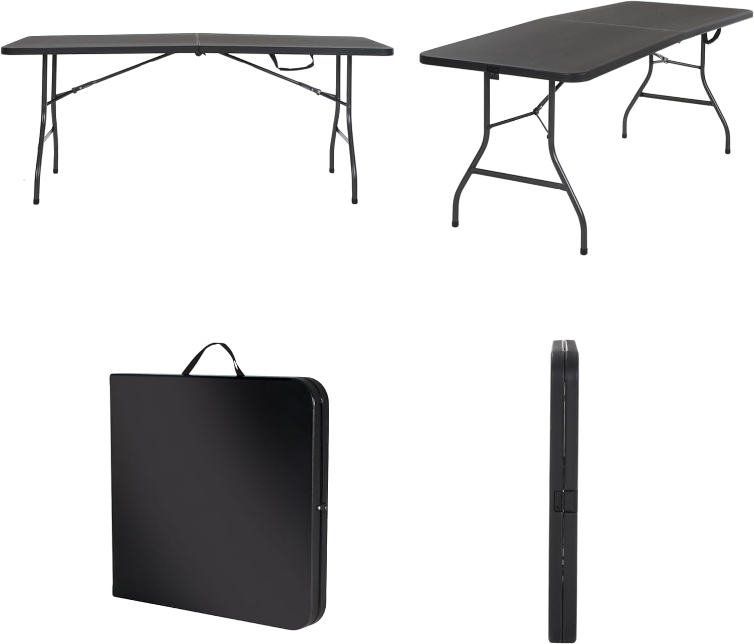 Molded Folding Banquet Table W/Handle, 6Ft, Black