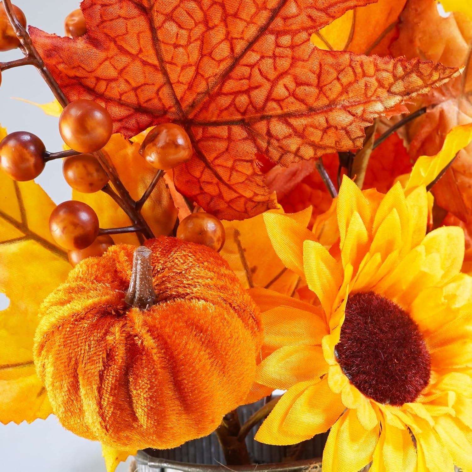 Beautiful online Fall Floral Arrangement Full of Sunflowers and Pumpkins! Metal Fall Centerpiece, Fall Sunflower Centerpiece, Fall Mantle Decor