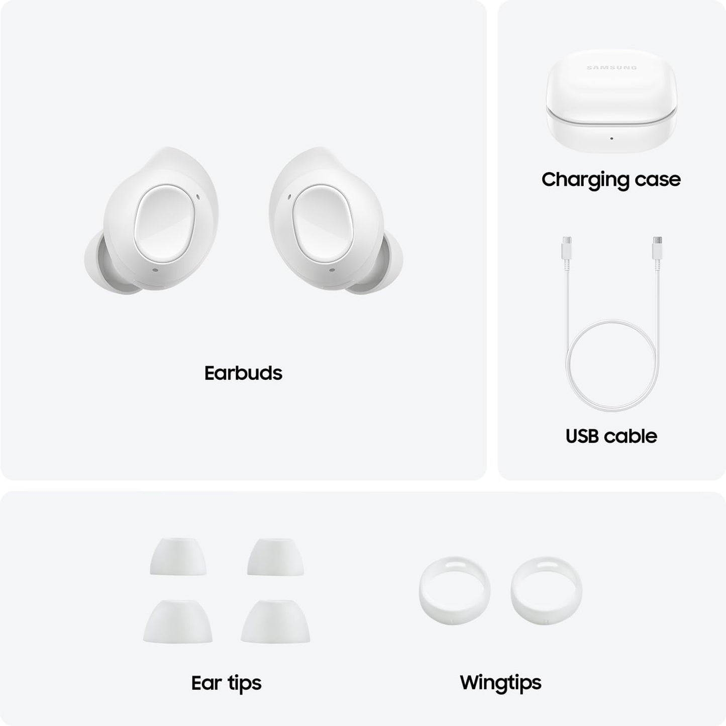 Galaxy Buds FE True Wireless Bluetooth Earbuds, Comfort and Secure in Ear Fit, Auto Switch Audio, Touch Control, Built-In Voice Assistant, White [US Version, 1Yr Manufacturer Warranty]