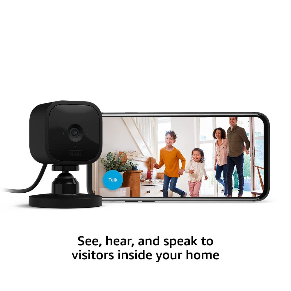 Mini (Newest Model), Compact Indoor Plug-In Smart Security Camera, 1080P HD Video, Night Vision, Motion Detection, Two-Way Audio, Easy Set Up, Works with Alexa – 1 Camera (Black)