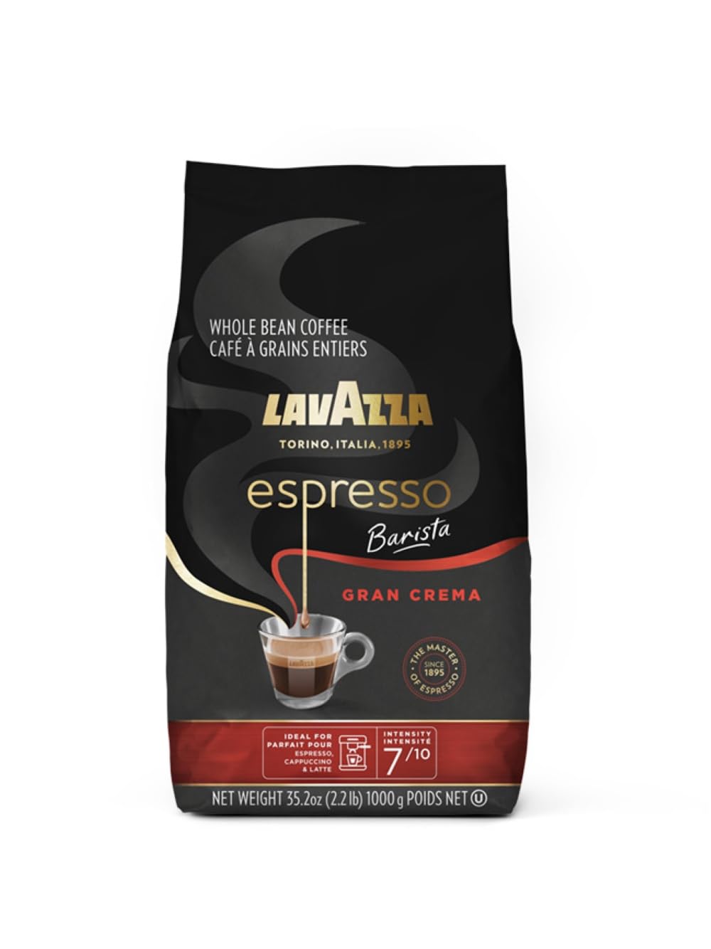 Espresso Barista Gran Crema Whole Bean Coffee Blend, Medium Espresso Roast, Oz Bag (Packaging May Vary) - 2.2 LB, 35.2 Ounce