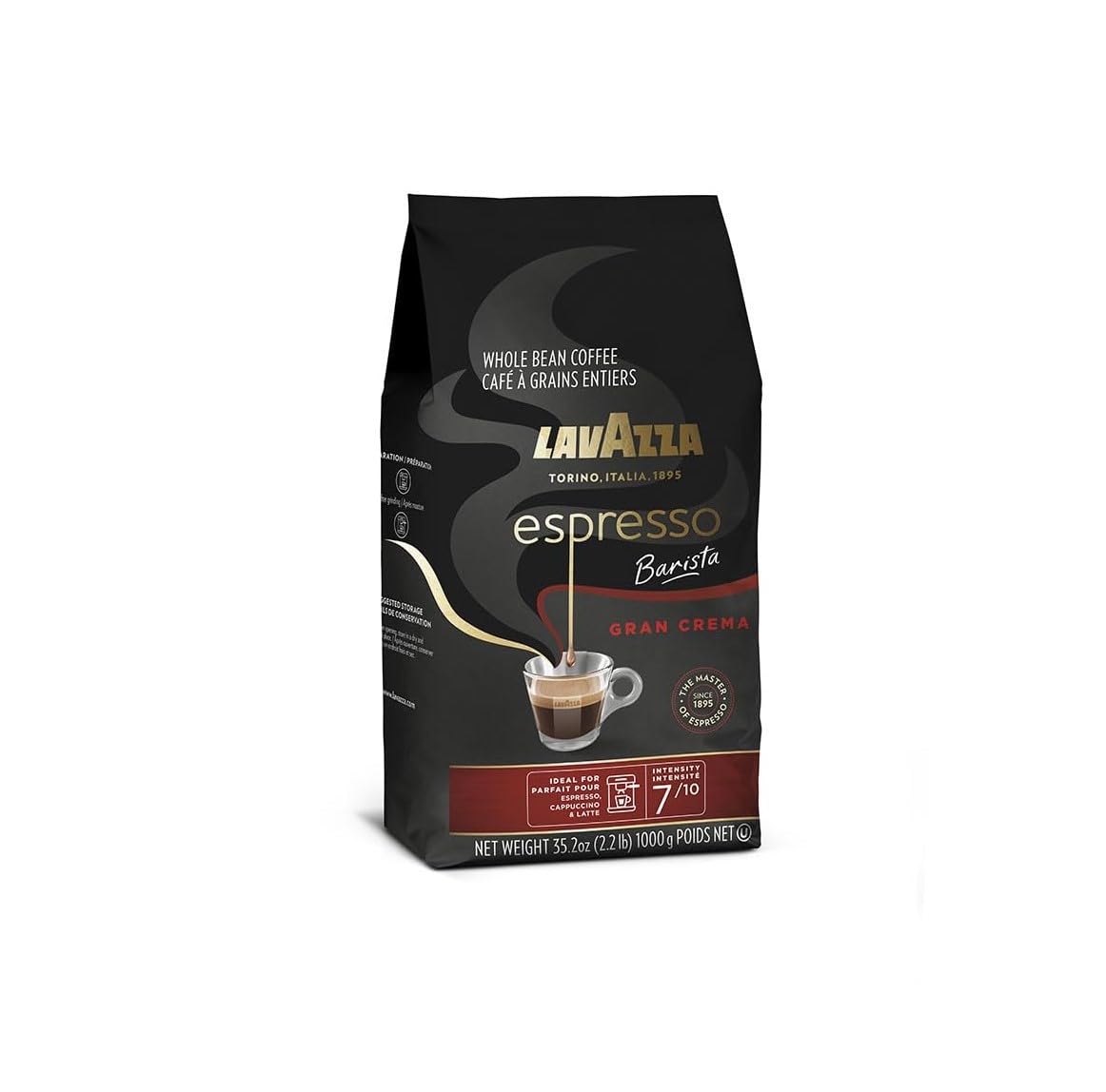 Espresso Barista Gran Crema Whole Bean Coffee Blend, Medium Espresso Roast, Oz Bag (Packaging May Vary) - 2.2 LB, 35.2 Ounce