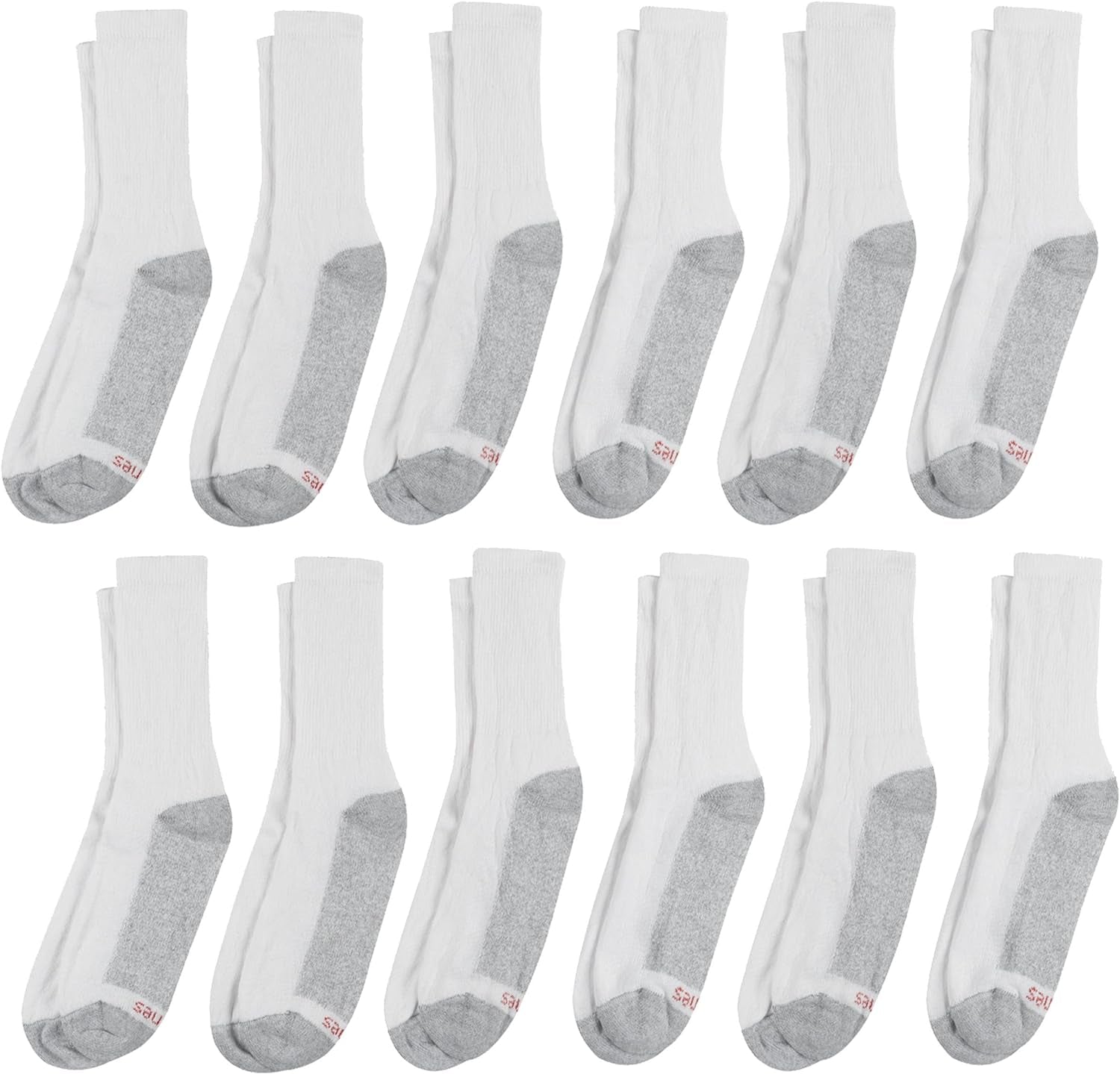 Men'S Double Tough Crew Socks, 12-Pair Pack