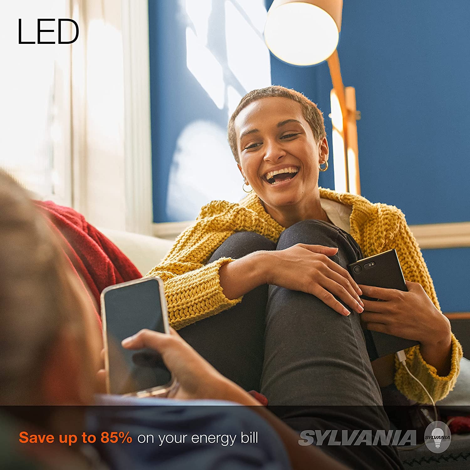 SYLVANIA ECO LED Light Bulb, A19 60W Equivalent, Efficient 9W, 7 Year, 750 Lumens, 2700K, Non-Dimmable, Frosted, Soft White - 8 Count (Pack of 1) (40821)