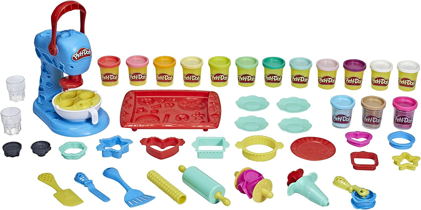 Kitchen Creations Ultimate Cookie Baking Playset with Toy Mixer, 25 Tools, and 15 Cans, Toddler Toys, Non-Toxic (Amazon Exclusive)