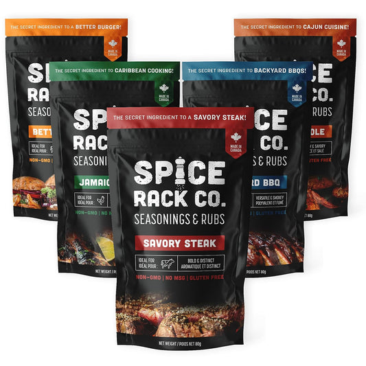 BBQ Spices and Rubs Gift Set - Spice Rack Co BBQ Rub Gift Sets, Grill Seasoning Gift Set of 5 Flavors, Grilling Spices Gift Sets for Men & BBQ Gifts for Men, BBQ Seasonings and Rubs Gift Set of 5