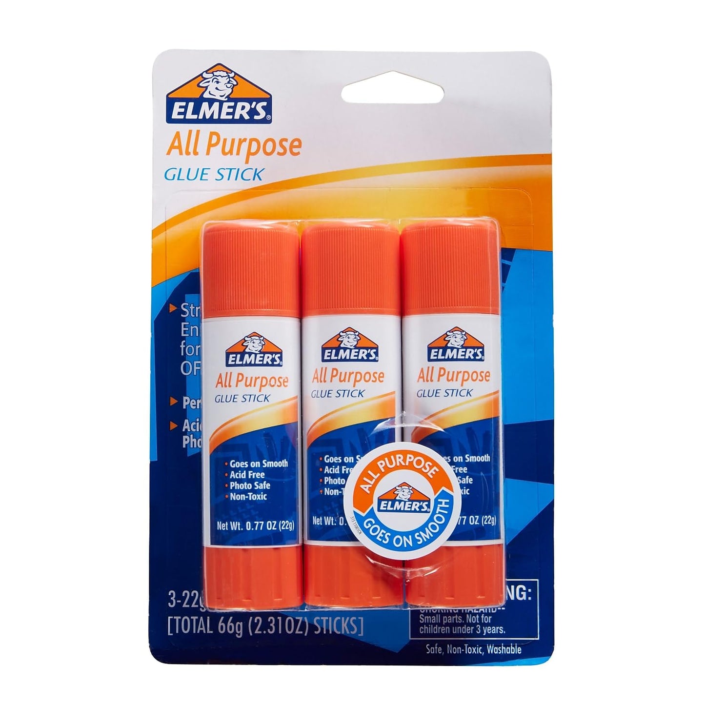 All Purpose Glue Sticks, Washable, 22 Grams, 3 Count