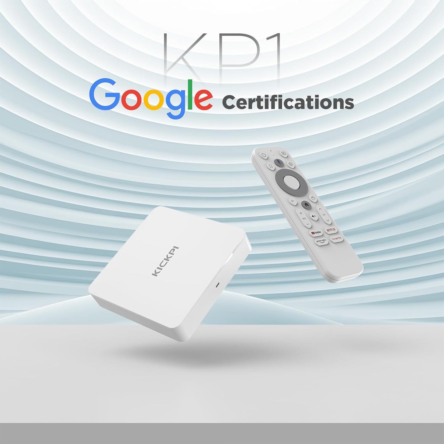 Android 11.0 TV Box, KP1 Google Certified TV Box(4K) 2GB RAM 32GB ROM with Voice Search- Support Chromecast and Dolby Audio, Bluetooth5.0 Smart Box 2024(White)