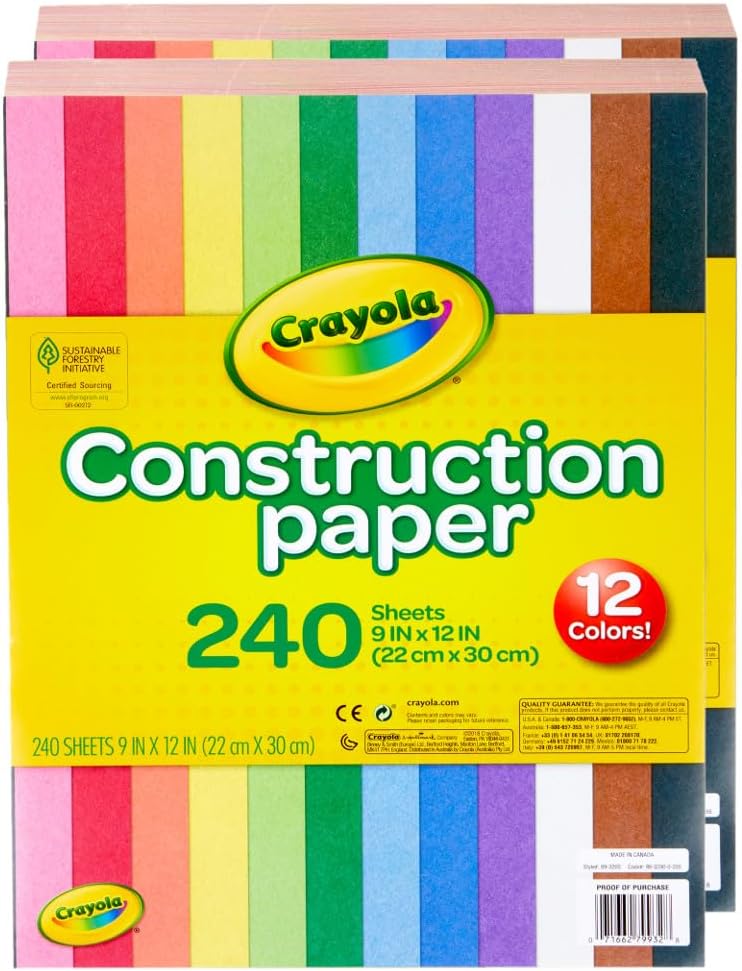 Construction Paper - 480Ct (2Pck), Bulk School Supplies for Kids, Teacher Classroom Must Have, Art Paper, Arts & Crafts