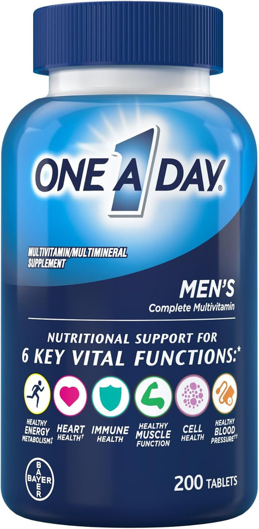 Men’S Multivitamin, Supplement Tablet with Vitamin A, Vitamin C, Vitamin D, Vitamin E and Zinc for Immune Health Support, B12, Calcium & More, 200 Count (Packaging May Vary)