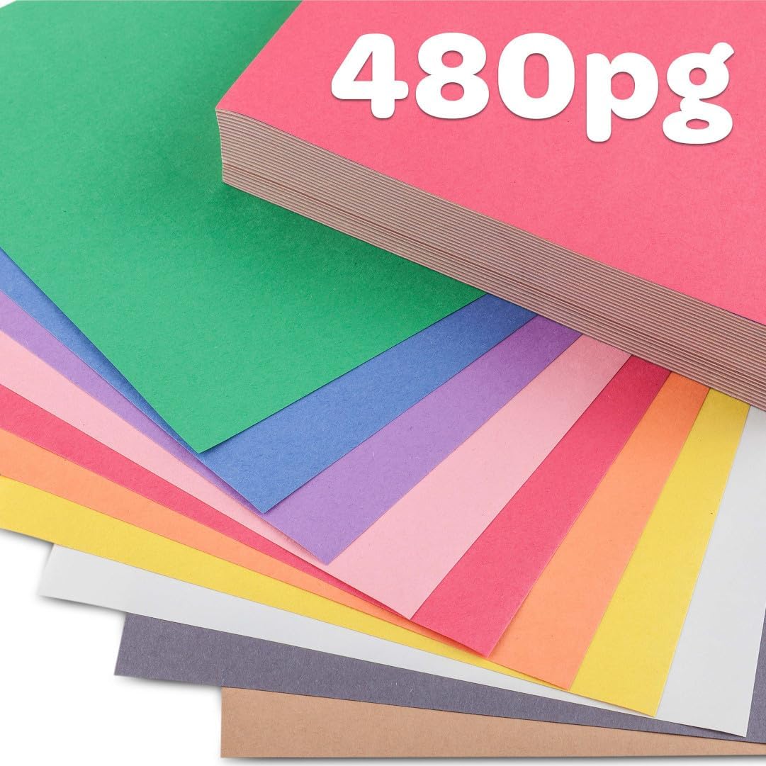 Construction Paper - 480Ct (2Pck), Bulk School Supplies for Kids, Teacher Classroom Must Have, Art Paper, Arts & Crafts