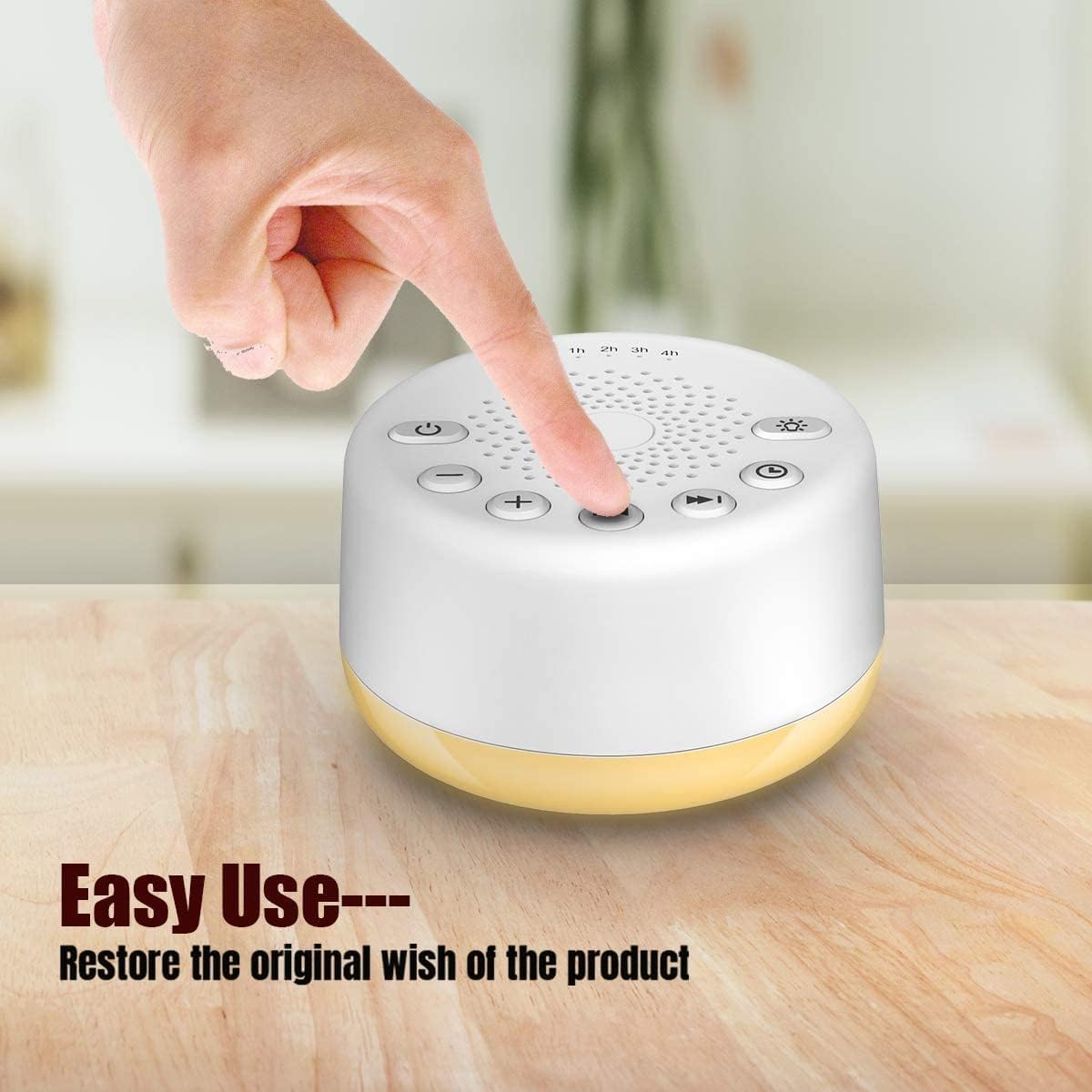 Sound Machine  White Noise Machine with 25 Soothing Sounds and Night Lights with Memory Function 32 Levels of Volume and 5 Sleep Timer Powered by AC or USB for Sleeping Relaxation (White)