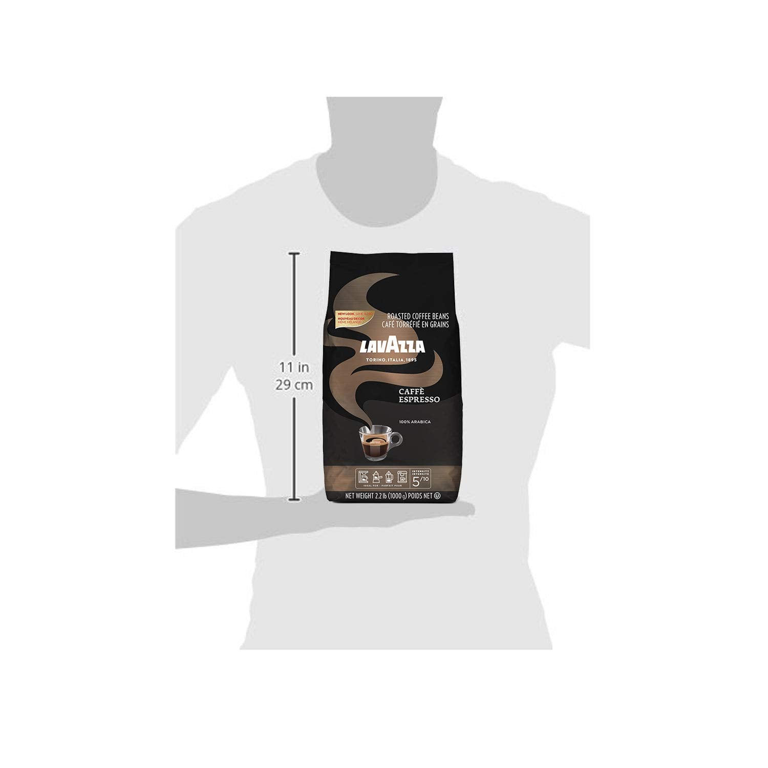 Espresso Whole Bean Coffee Blend, Medium Roast, 2.2 Pound Bag (Packaging May Vary) Premium Quality, Non GMO, 100% Arabica, Rich Bodied