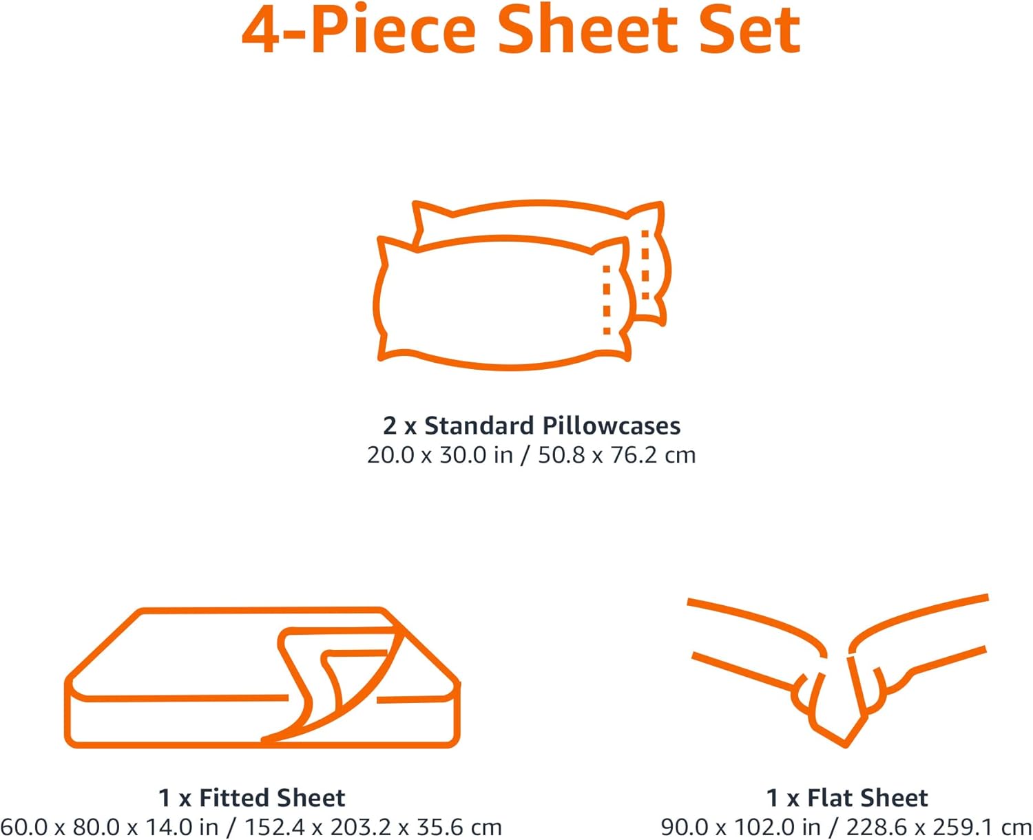 Lightweight Super Soft Easy Care Microfiber 4-Piece Bed Sheet Set with 14-Inch Deep Pockets, Queen, Bright White, Solid