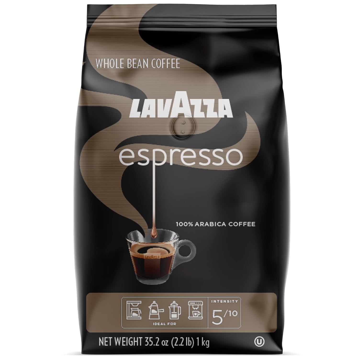 Espresso Italiano Whole Bean Coffee Blend, Medium Roast,Premium Quality Arabic, 2.2 Pound (Pack of 1) (Packaging May Vary)