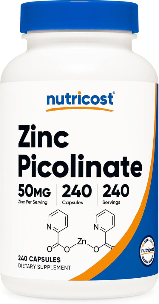 Zinc Picolinate 50Mg, 240 Vegetarian Capsules - Gluten Free and Non-Gmo (240 Caps)