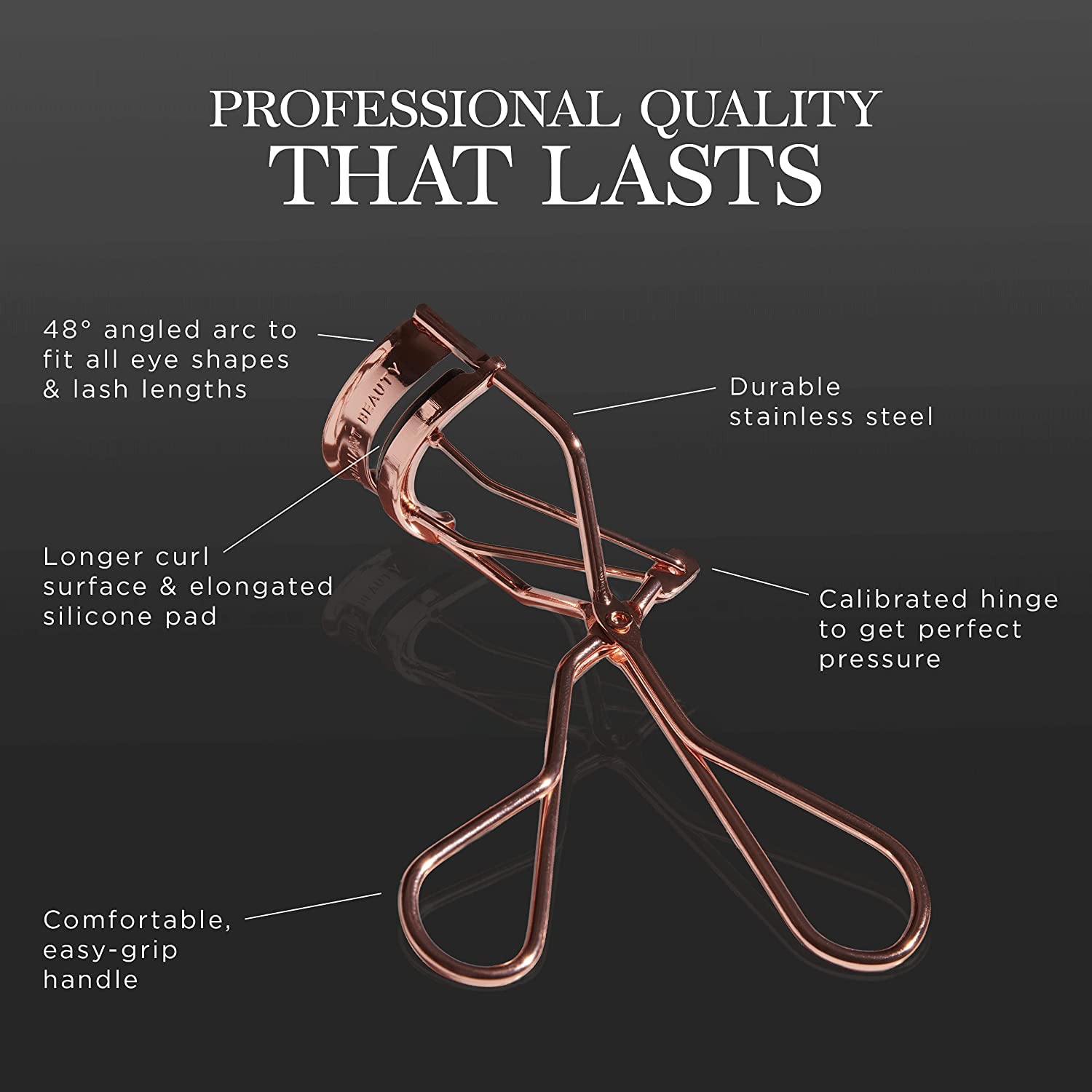 Eyelash Curler with Satin Bag & Refill Pads - Award Winning - No Pinching, Just Dramatically Curled Eyelashes for a Lash Lift in Seconds (Rose Gold)