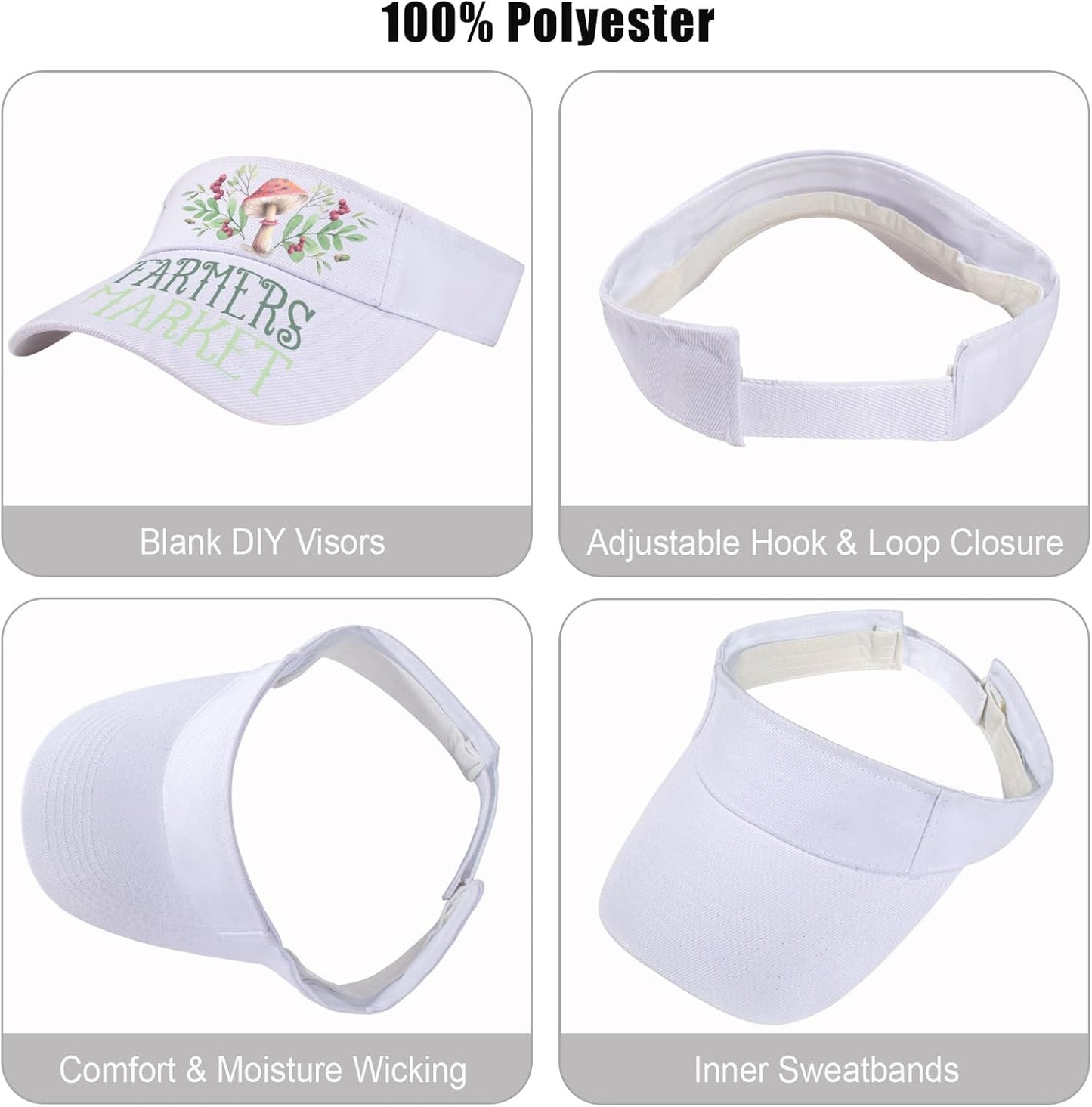 Unisex Sports Sun Visor Adjustable UV Protection Sun Hat Cap for Beach Pool Golf Tennis