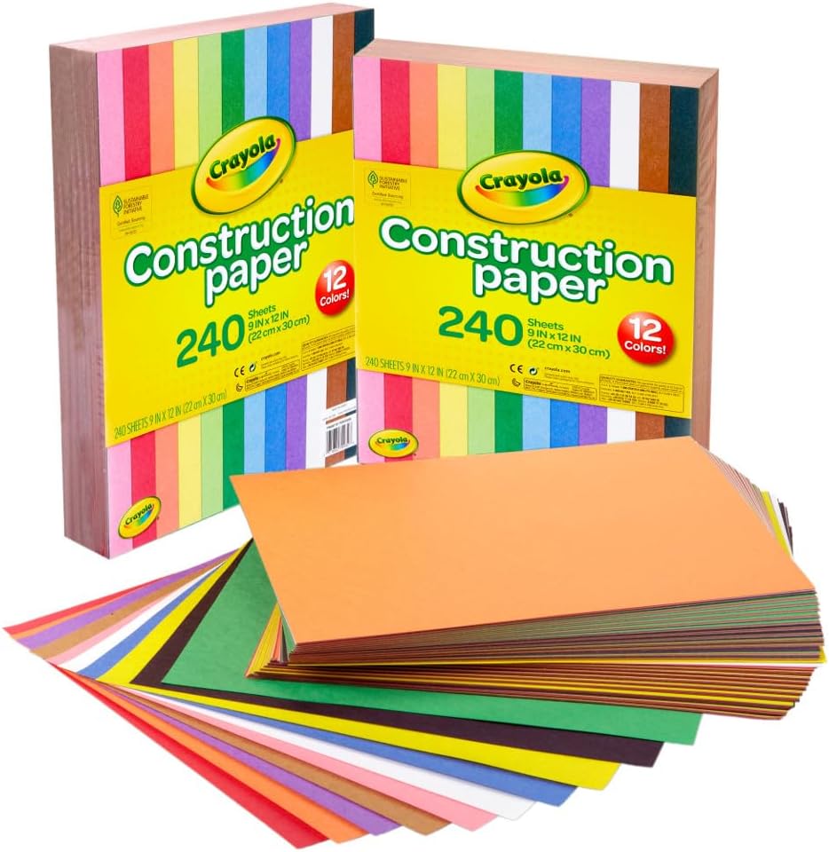 Construction Paper - 480Ct (2Pck), Bulk School Supplies for Kids, Teacher Classroom Must Have, Art Paper, Arts & Crafts