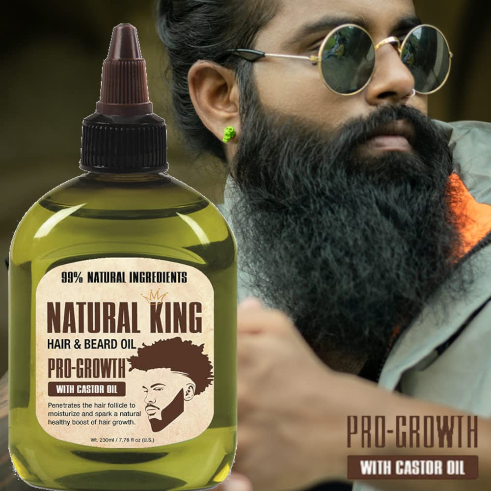 Natural King Pro-Growth Castor Hair & Beard Oil 7.1 Oz