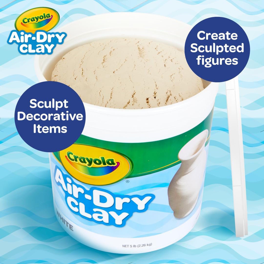 Air Dry Clay (5Lbs), Natural White Modeling Clay for Kids, Sculpting Material, Bulk Craft Supplies for School Classrooms [Amazon Exclusive]