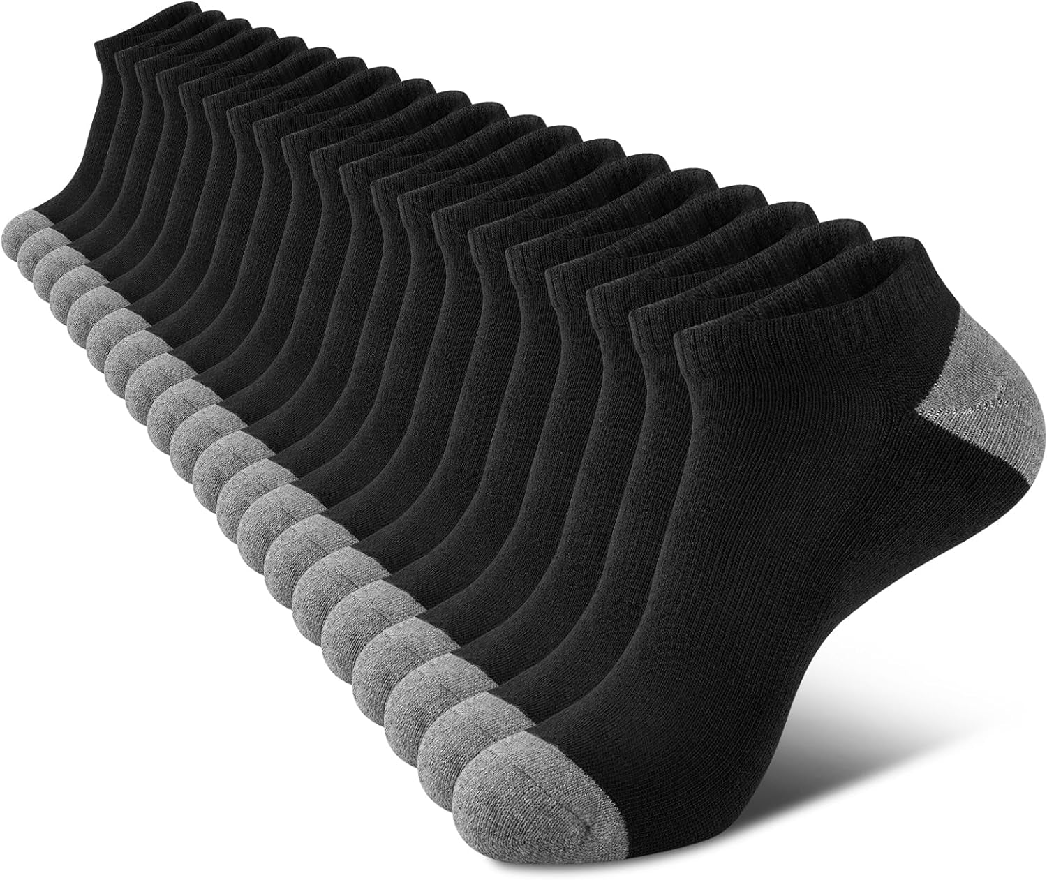 10 Pairs Mens Cushion Ankle Socks Men 10 Pack Low Cut Comfort Breathable Casual Socks