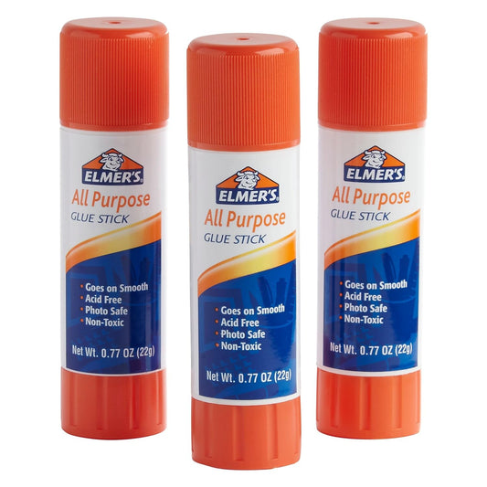 All Purpose Glue Sticks, Washable, 22 Grams, 3 Count