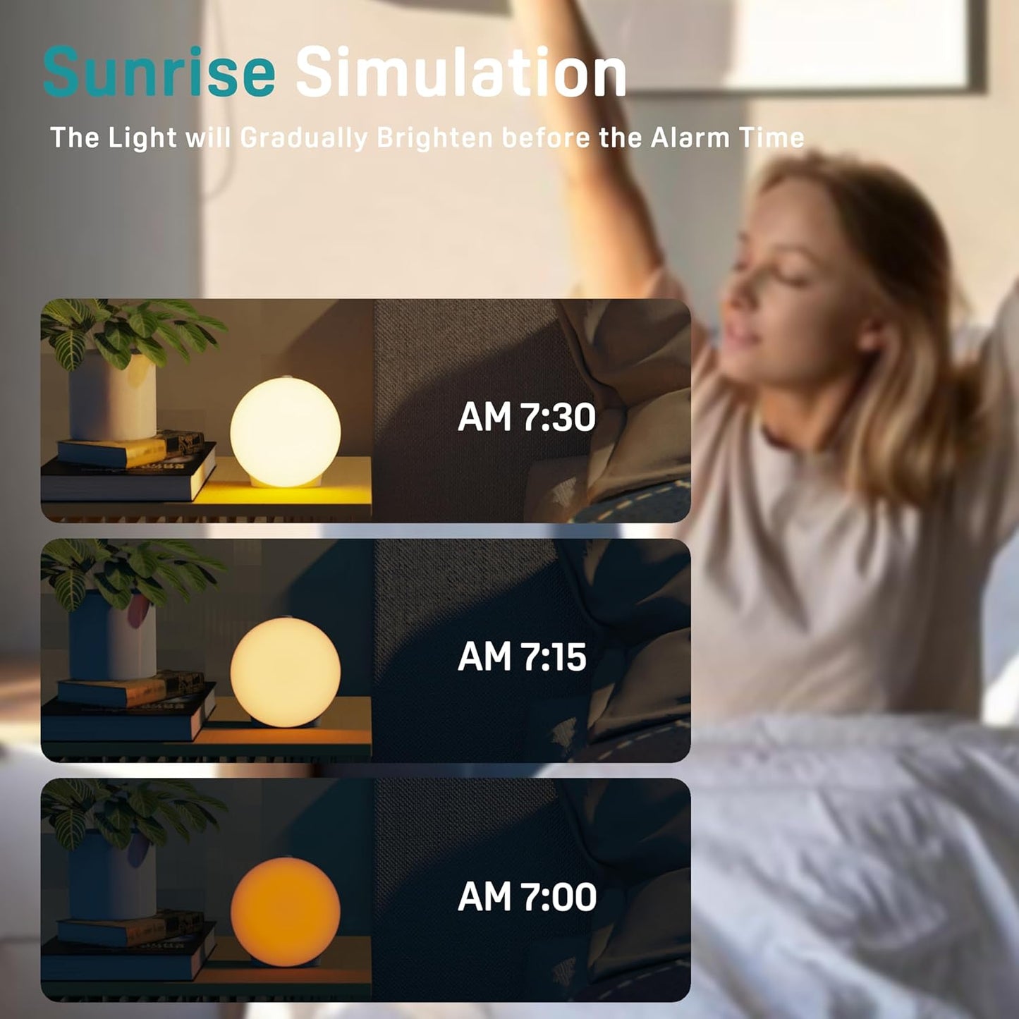 Sound Machine White Noise Machine with 25 Soothing Sounds, 17 Nightlights, 5W Bluetooth Speaker, Sleep Timer, Wake up Light Sunrise Alarm Clock for Bedrooms, Ideal Gift for Baby, Kids, Adults, Seniors
