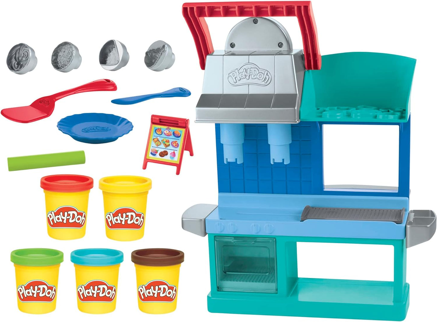 Kitchen Creations Busy Chef'S Restaurant Playset, 2-Sided Play Kitchen Set, Preschool Cooking Toys, Kids Arts & Crafts, Ages 3+