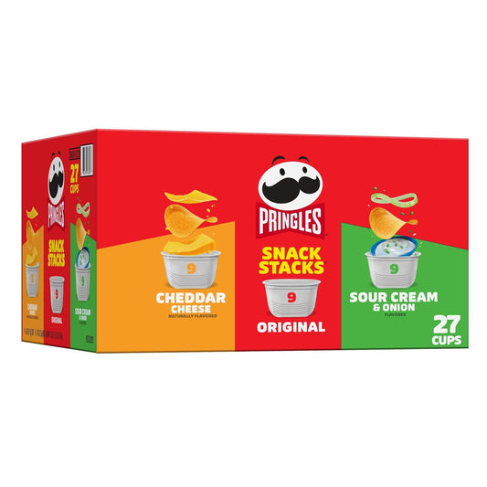 Potato Crisps Chips, Lunch Snacks, On-The-Go Snacks, Snack Stacks, Variety Pack, 19.3Oz Box (27 Cups)​​