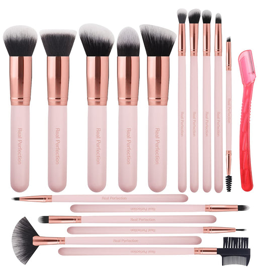 Makeup Brush Set 16 Pcs with 1 Eyebrow Razor Premium Synthetic Foundation Powder Concealers Eyeshadow Blush Makeup Brushes Make up Brushes Kit