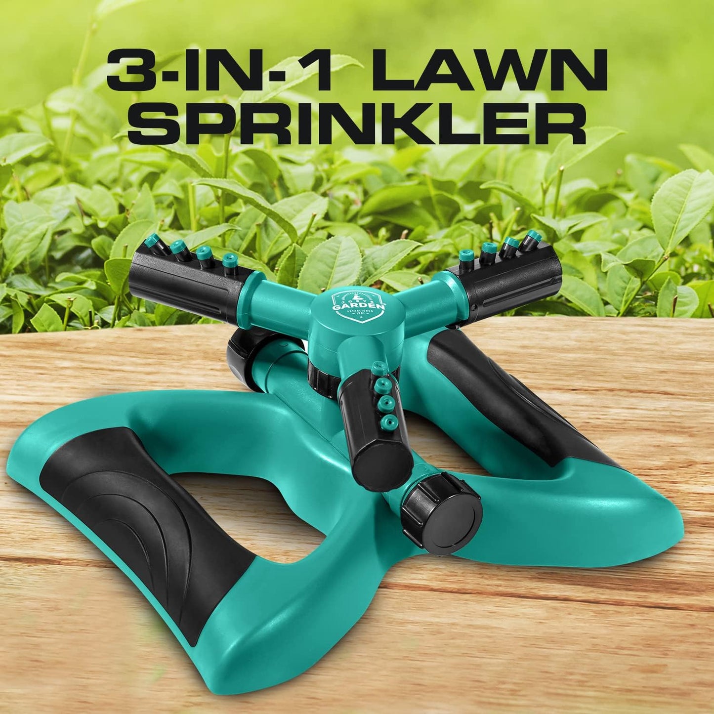 Joeys Sprinkler for Yard, Rotating Garden Sprinkler for Large Area Coverage, Lawn and Yard Sprinklers (Green)