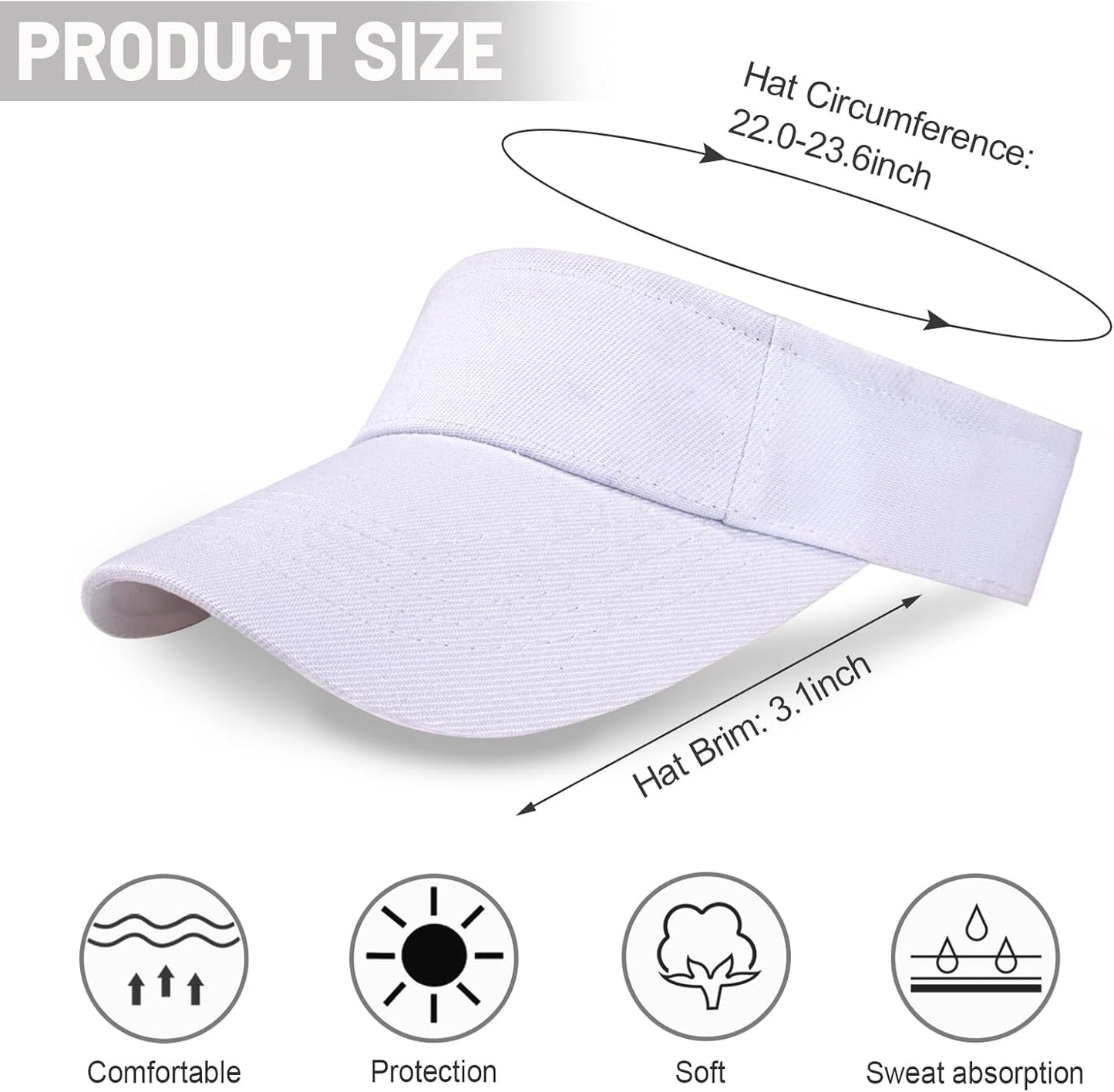 Unisex Sports Sun Visor Adjustable UV Protection Sun Hat Cap for Beach Pool Golf Tennis