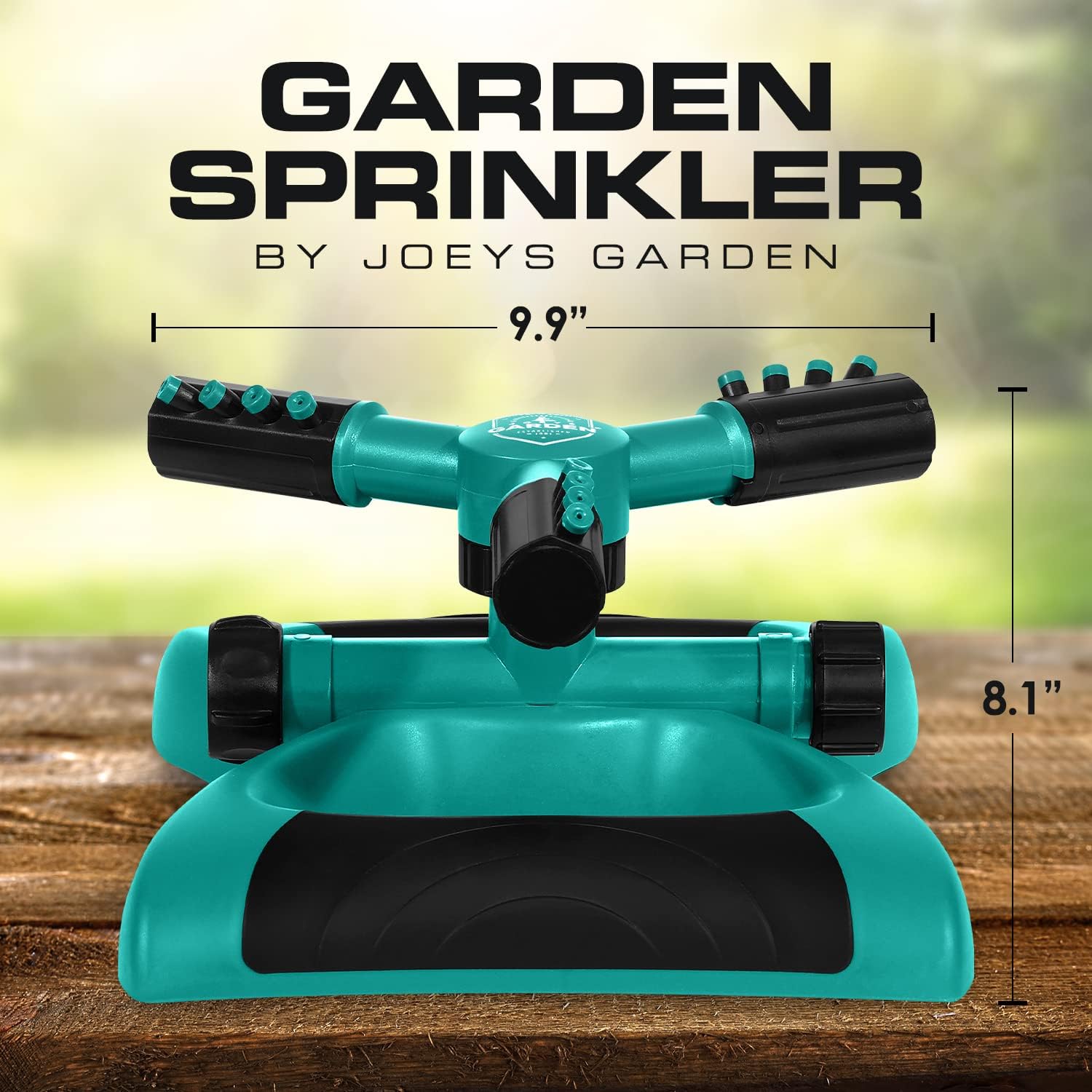 Joeys Sprinkler for Yard, Rotating Garden Sprinkler for Large Area Coverage, Lawn and Yard Sprinklers (Green)