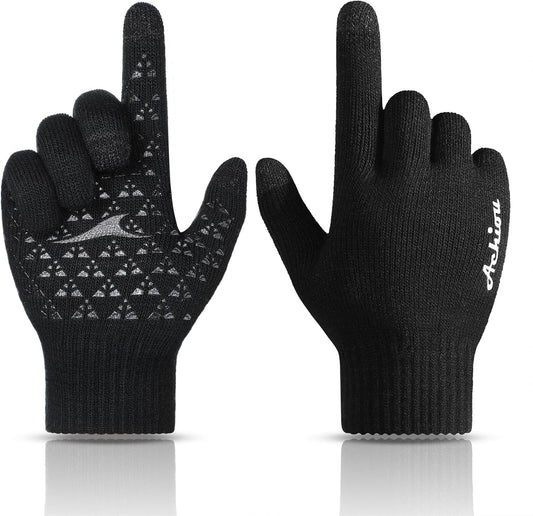 Winter Gloves for Men Women, Upgraded Touch Screen Texting Warm Gloves with Thermal Soft Knit Lining, Elastic Cuff