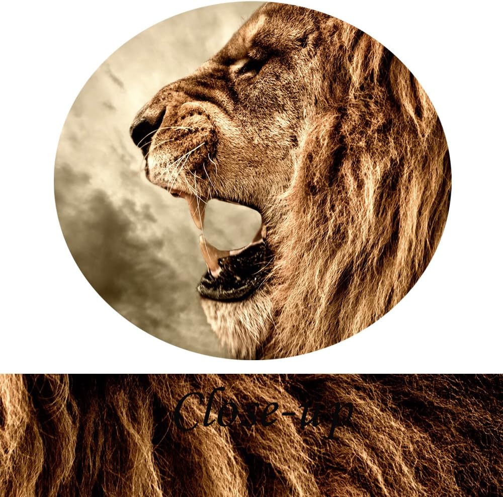 - 4 Panel Wall Art Lion Painting Print on Canvas Animal Pictures for Home Decor Decoration Gift Piece Stretched by Wooden Frame Ready to Hang