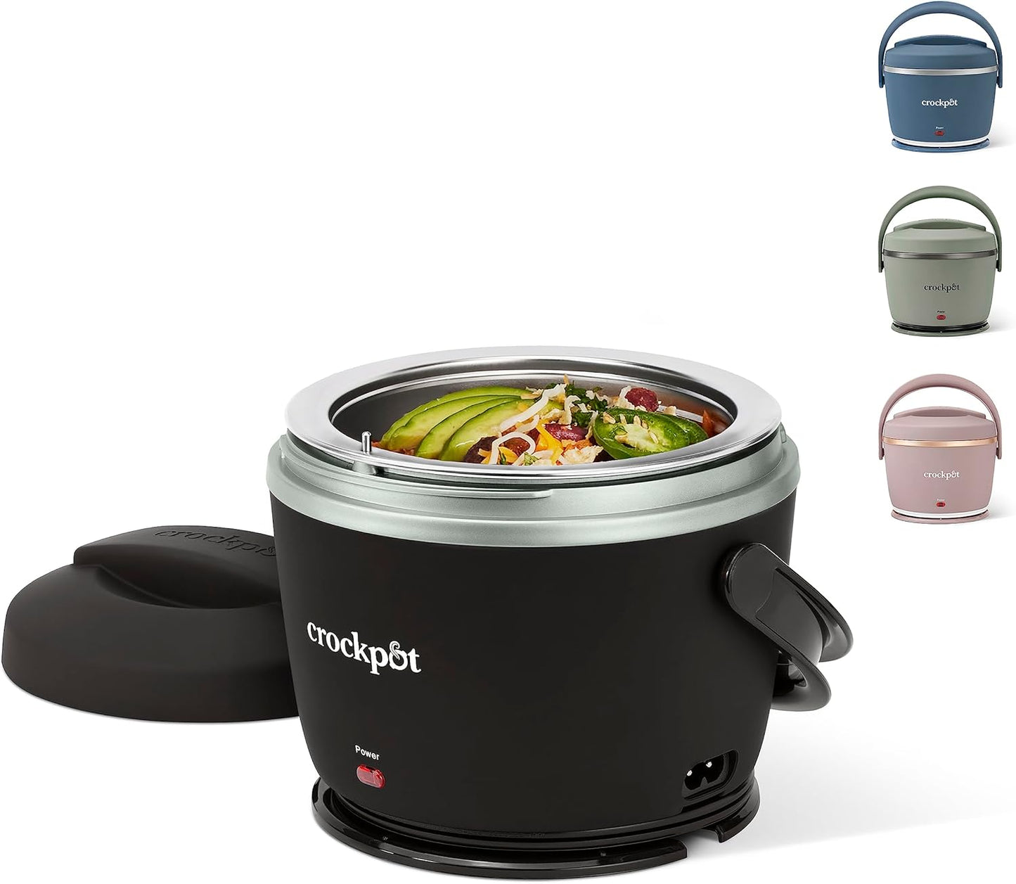 Electric Lunch Box - 20-Ounce Portable Food Warmer in Black Licorice, Ideal for Travel, Office, and On-the-Go Use | Stylish, Spill-Proof, and Dishwasher-Safe | Perfect Gift for Men and Women