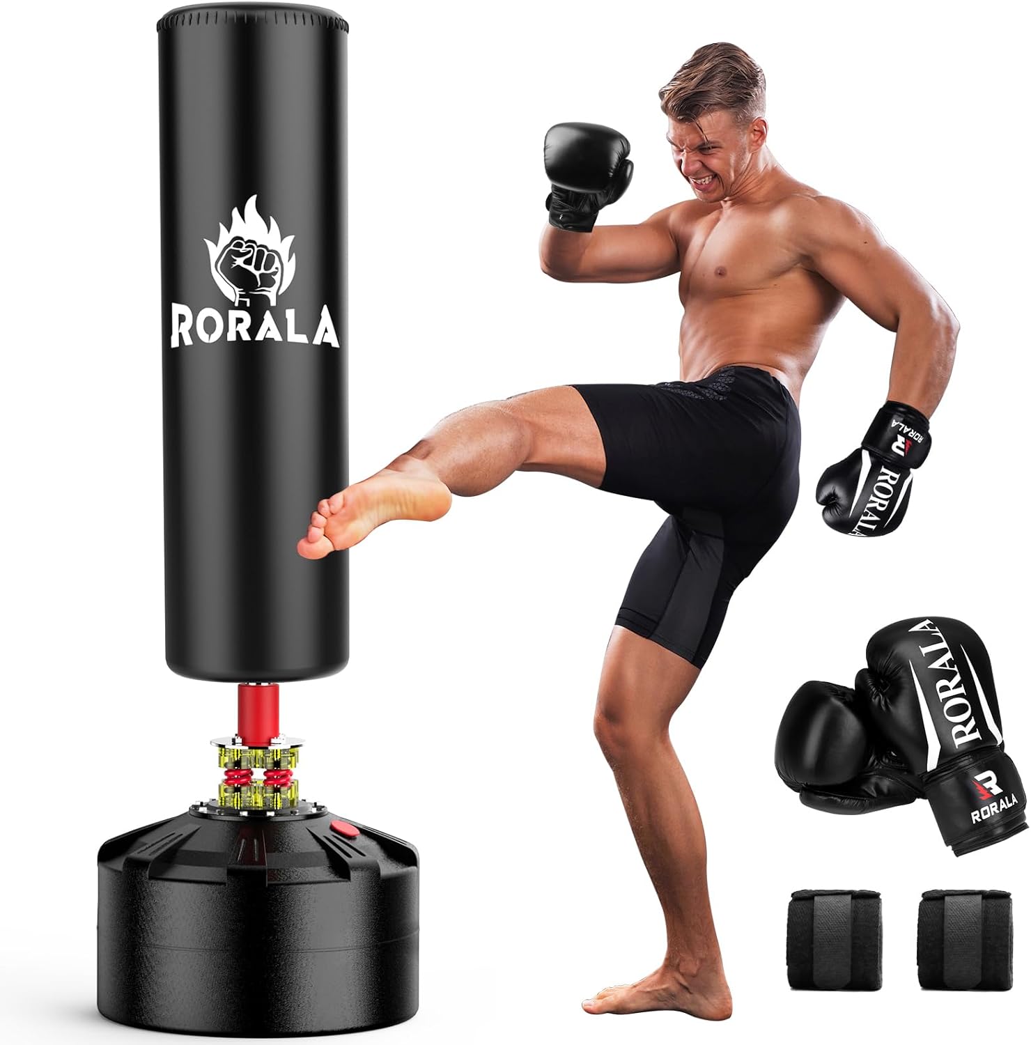 Freestanding Heavy Punching Bag with Boxing Gloves for Adults and Kids, Maximum Weight Capacity 253 lbs