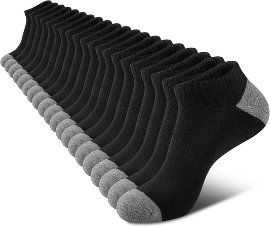 10 Pairs Mens Cushion Ankle Socks Men 10 Pack Low Cut Comfort Breathable Casual Socks