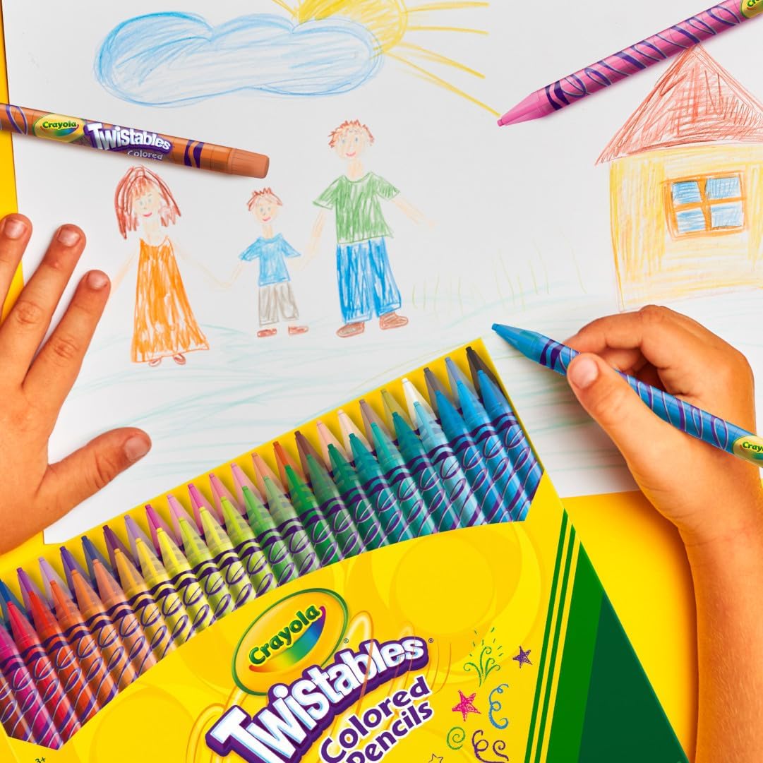 Twistables Colored Pencil Set (50Ct), No Sharpen Colored Pencils for Kids, Kids Art Supplies for Back to School, 4+ [Amazon Exclusive]