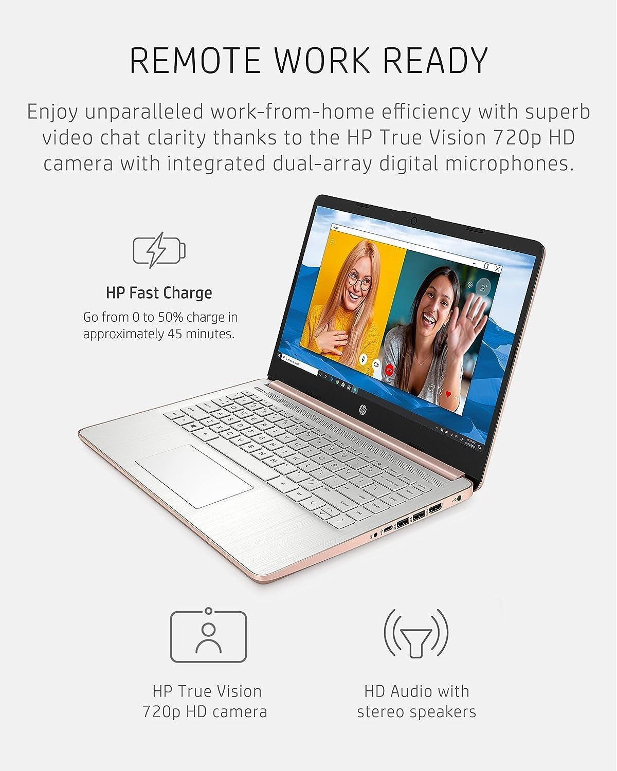 14" HD Laptop | Back to School Limited Edition with 1 Year Microsoft 365 | Intel Quad-Core Processor | Long Battery Life | W/Wowpc Bundle | Windows 11 (Pink, 8GB RAM | 576GB Storage)