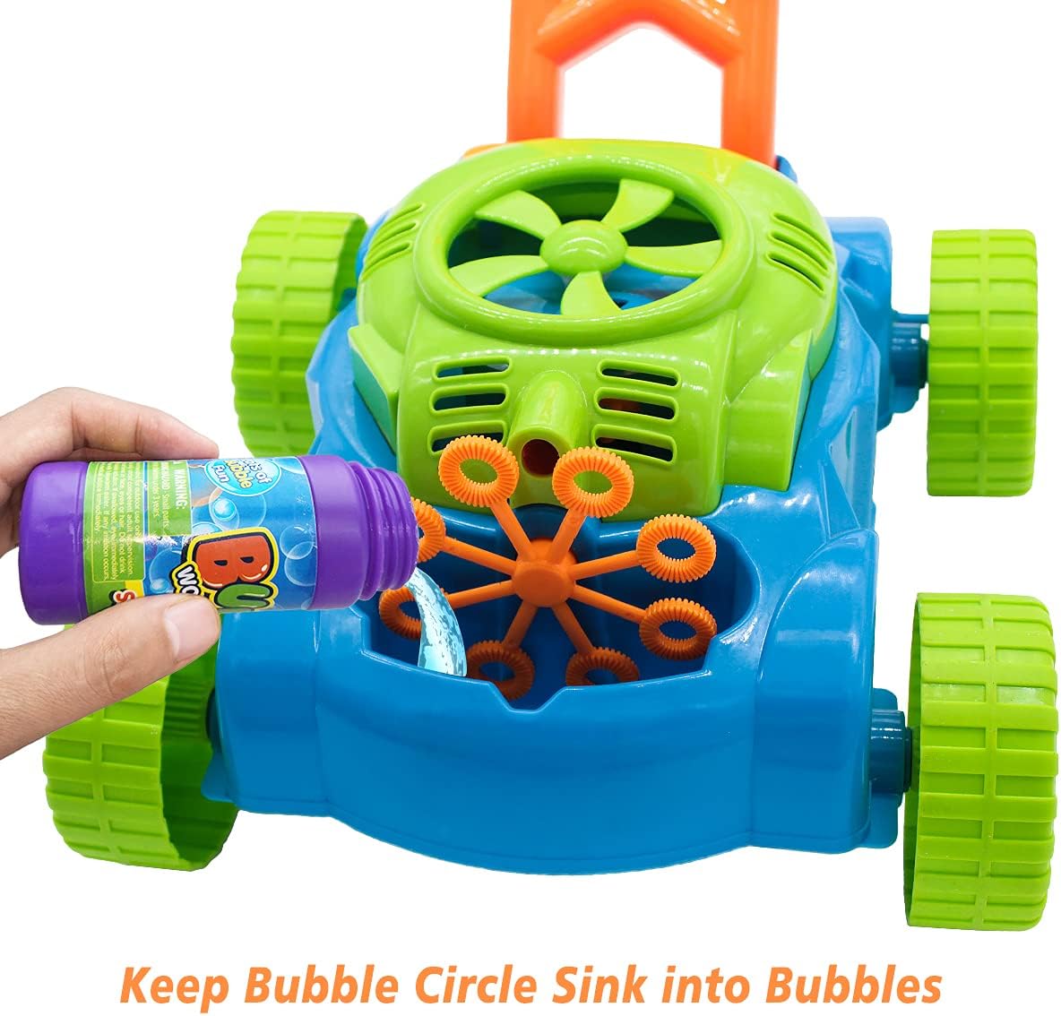 Bubble Lawn Mower for Toddlers 1-3, Kids Bubble Blower Maker Machine, Outdoor Summer Push Backyard Gardening Toys, Halloween Birthday Gifts Toys for Preschool Baby Boys Girls Age 1 2 3+ Year Old