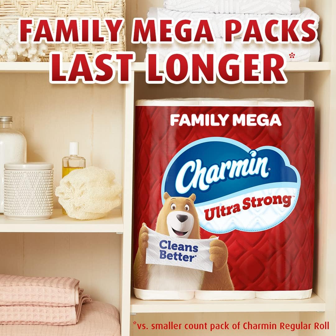 Ultra Strong Toilet Paper , 24 Family Mega Rolls = 123 Regular Rolls