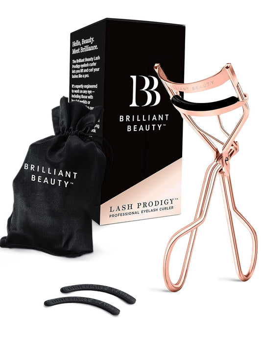 Eyelash Curler with Satin Bag & Refill Pads - Award Winning - No Pinching, Just Dramatically Curled Eyelashes for a Lash Lift in Seconds (Rose Gold)