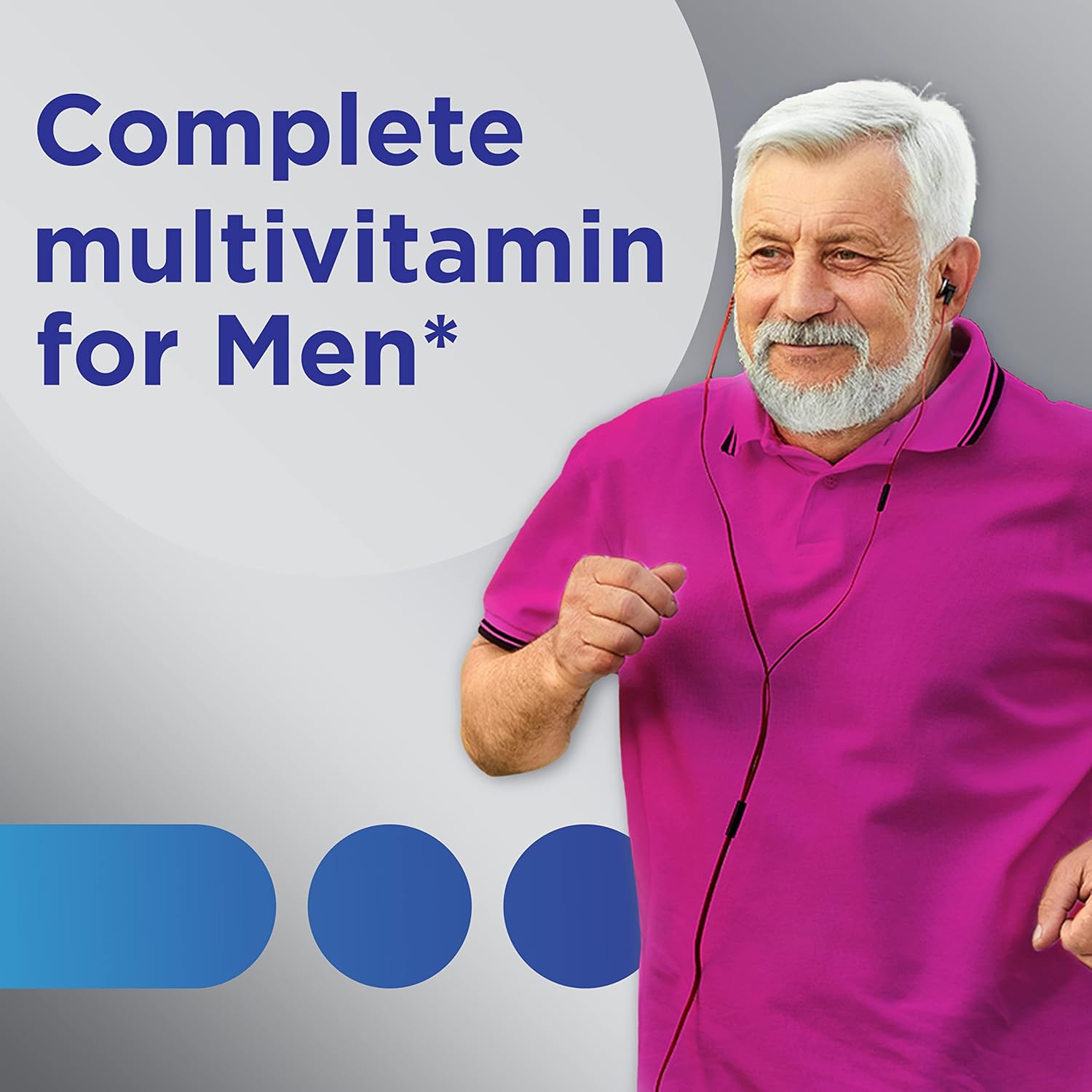 Silver Men'S 50+ Multivitamin with Vitamin D3, B-Vitamins, Zinc for Memory and Cognition - 200 Tablets