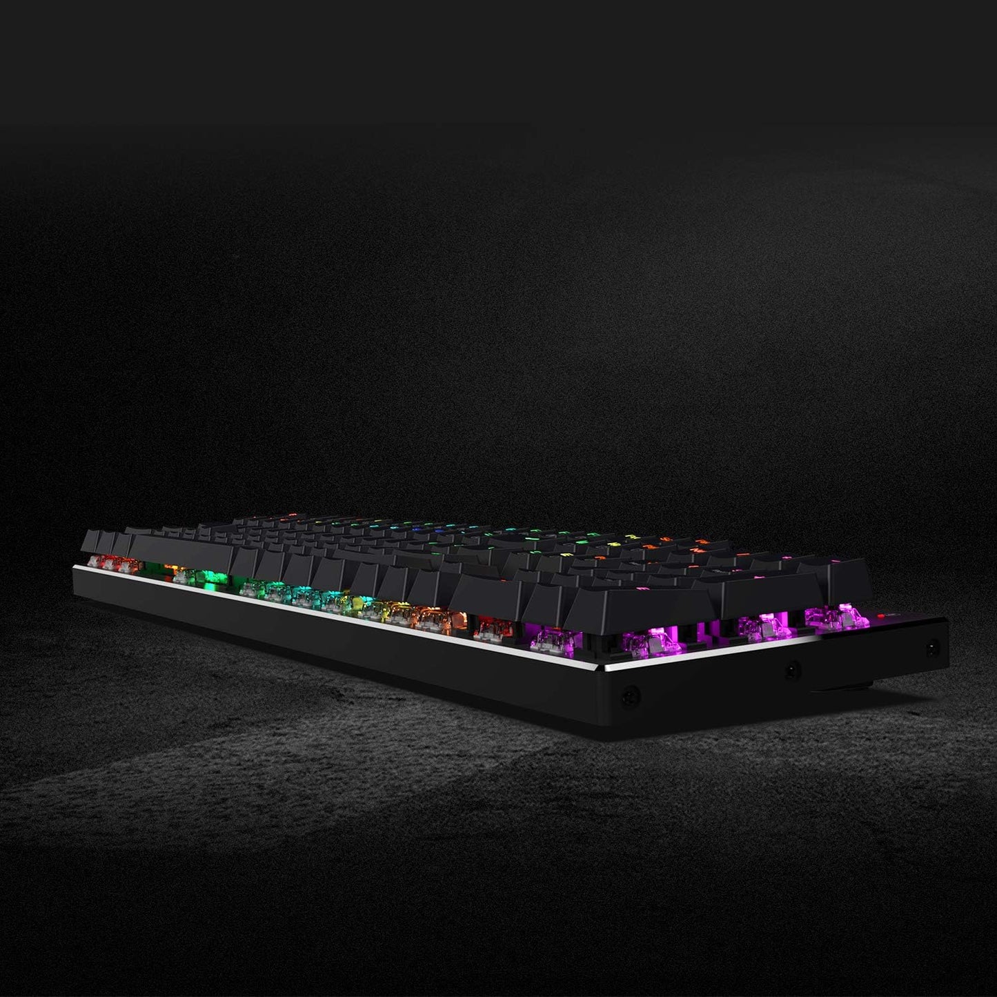 K556 RGB LED Backlit Wired Mechanical Gaming Keyboard, 104 Keys Hot-Swap Mechanical Keyboard W/Aluminum Base, Upgraded Socket and Noise Absorbing Foams, Soft Tactile Brown Switch