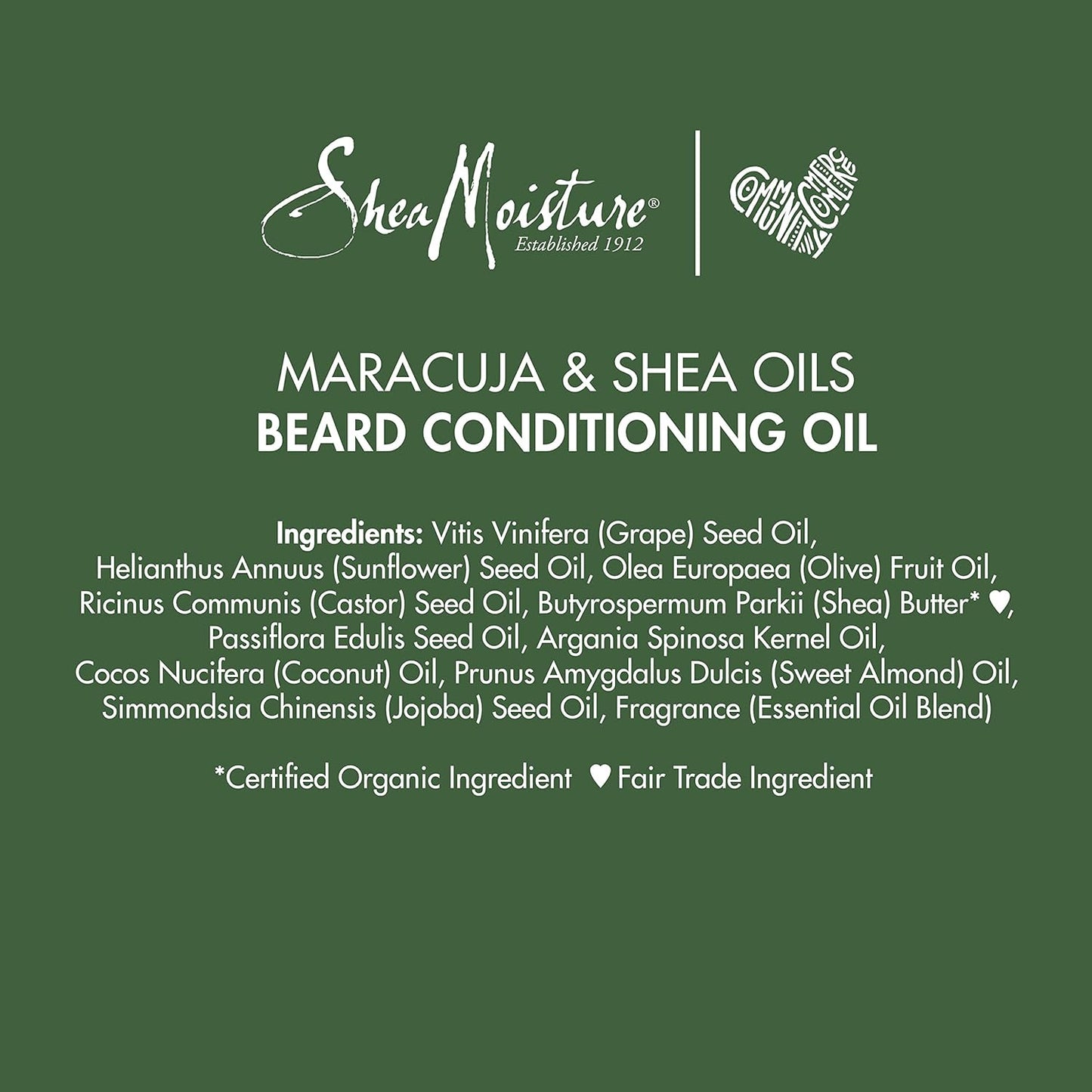 Beard Conditioning Oil for a Full Beard Maracuja Oil and Shea Butter to Moisturize and Soften 3.2 Oz