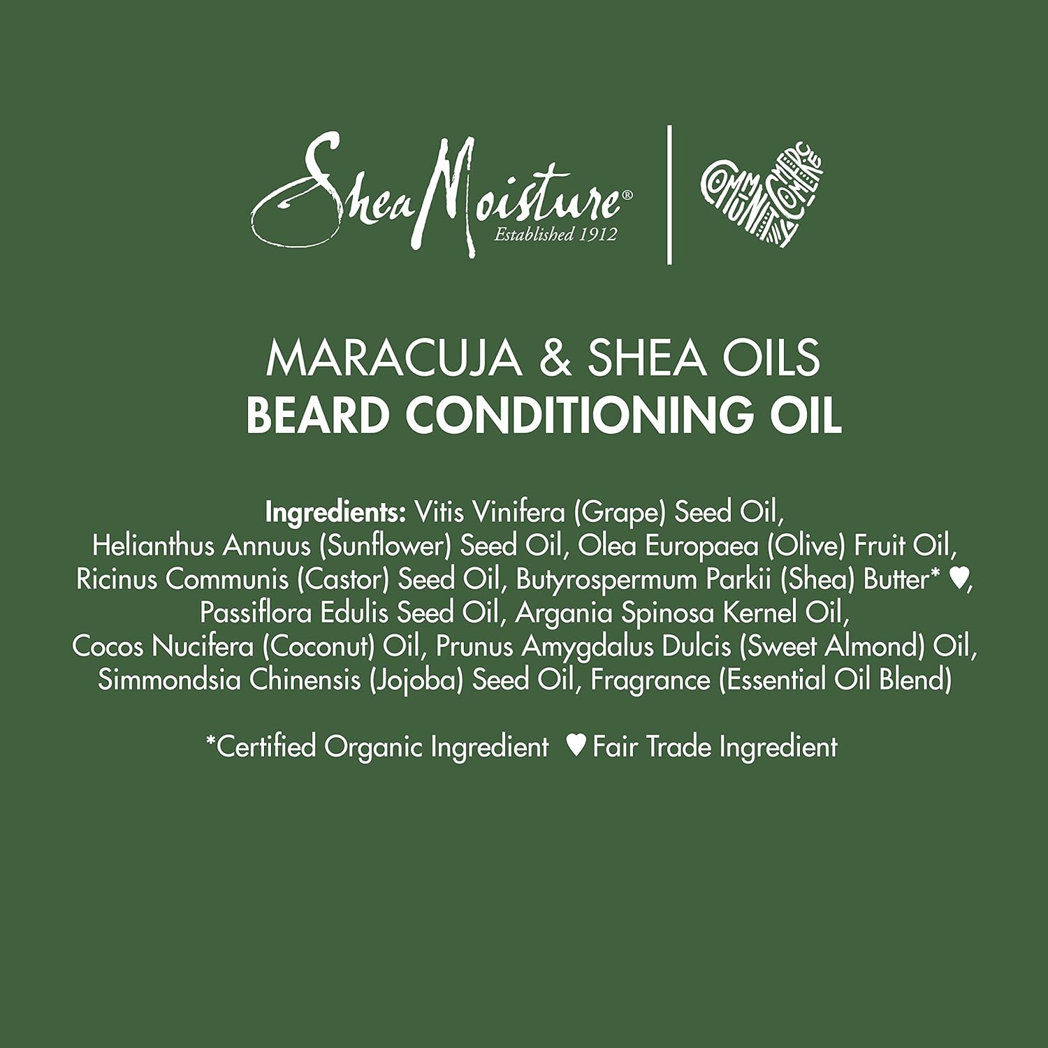 Beard Conditioning Oil for a Full Beard Maracuja Oil and Shea Butter to Moisturize and Soften 3.2 Oz