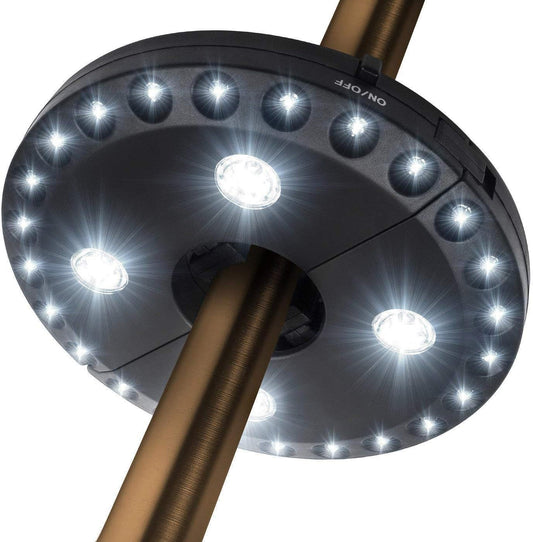 Patio Umbrella Light 3 Brightness Modes Cordless 28 LED Lights-4 X AA Battery Operated,Umbrella Pole Light for Patio Umbrellas,Camping Tents or Indoor Use