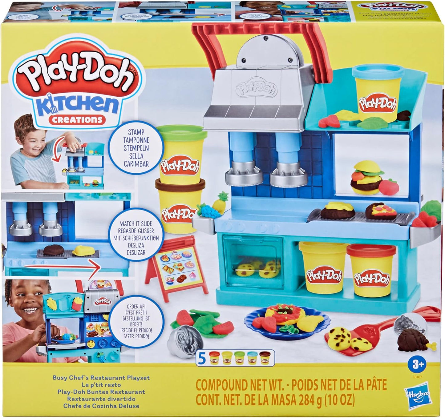 Kitchen Creations Busy Chef'S Restaurant Playset, 2-Sided Play Kitchen Set, Preschool Cooking Toys, Kids Arts & Crafts, Ages 3+